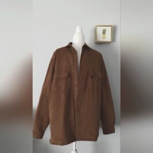 Jacket Men's Winter Weatherproof   Lined Style Shacket  Brown  Medium Warm